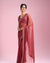 Mohey Women Purple Organza Elegance Saree