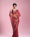 Mohey Women Purple Organza Elegance Saree