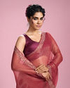 Mohey Women Purple Organza Elegance Saree