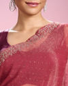 Mohey Women Purple Organza Elegance Saree