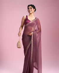 Mohey Women Pink Gajree Organza Saree