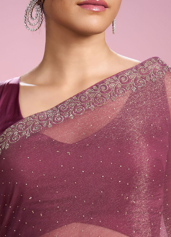 Mohey Women Pink Gajree Organza Saree