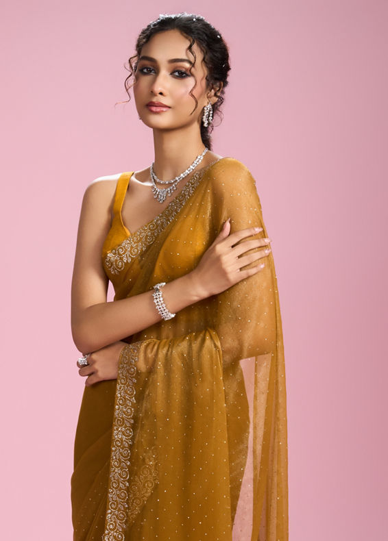 Mohey Women Sunny Elegance Organza Saree