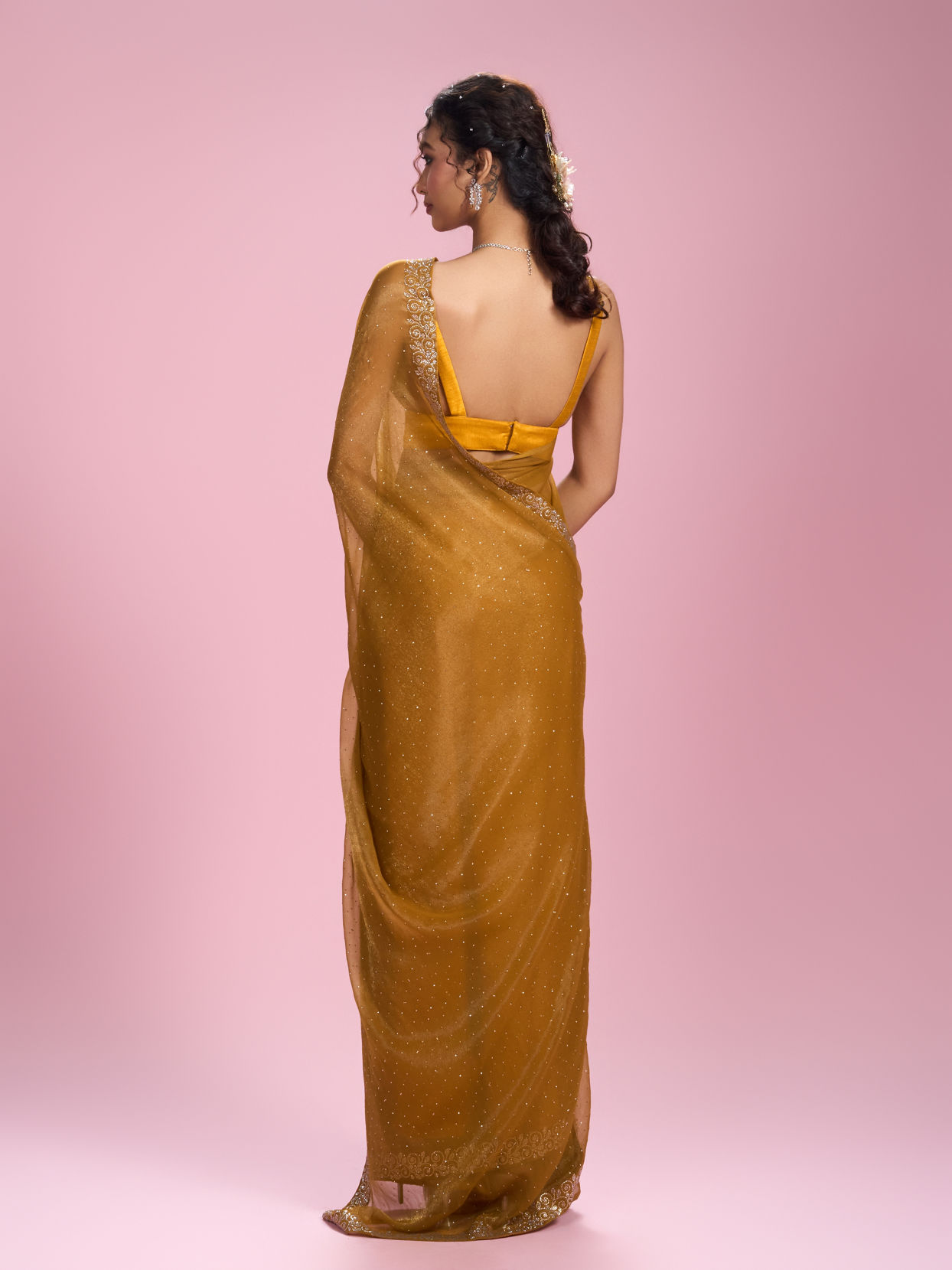 Mohey Women Sunny Elegance Organza Saree