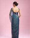 Mohey Women Radiant Light Blue Organza Saree