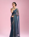 Mohey Women Radiant Light Blue Organza Saree