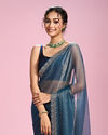 Mohey Women Radiant Light Blue Organza Saree