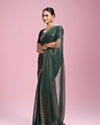 Mohey Women Elegant Sea Green Organza Saree