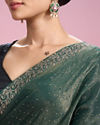 Mohey Women Elegant Sea Green Organza Saree