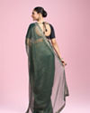 Mohey Women Elegant Sea Green Organza Saree