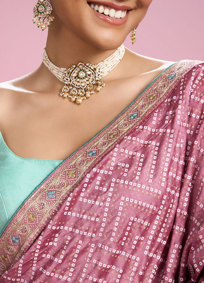 Mohey Women Ethereal Purple Chinon Saree
