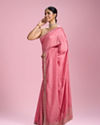 Mohey Women Elegant Pink Chinon Saree