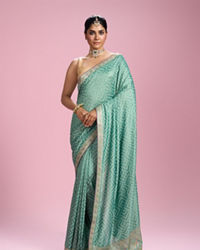 Mohey Women Sea Green Elegance Saree