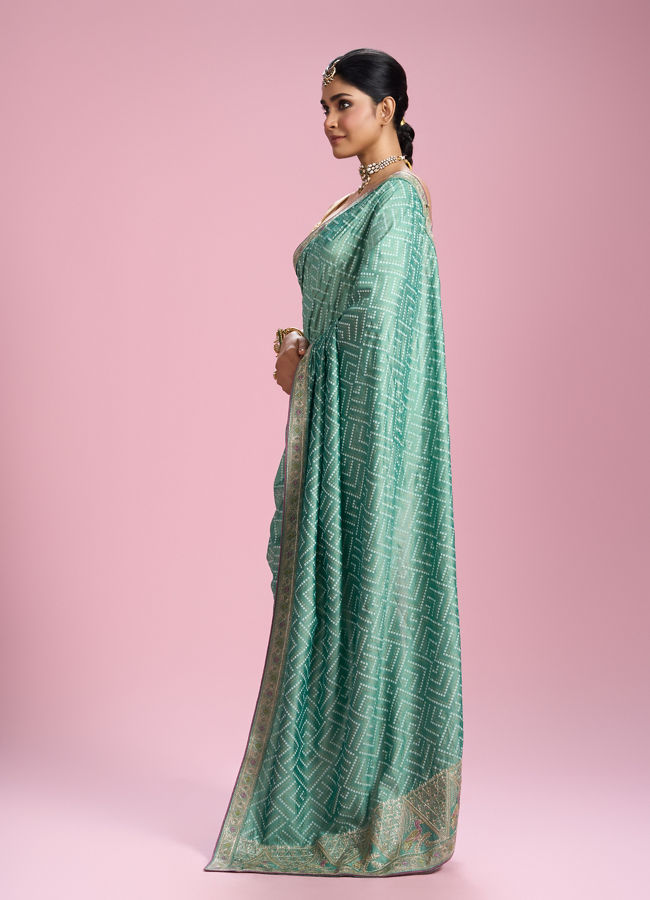 Mohey Women Sea Green Elegance Saree
