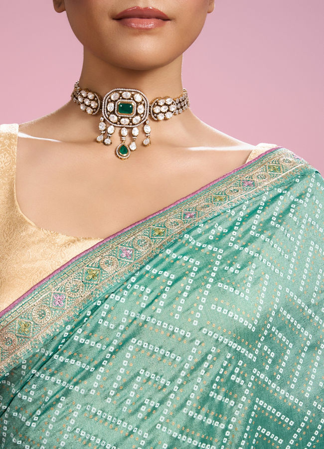 Mohey Women Sea Green Elegance Saree