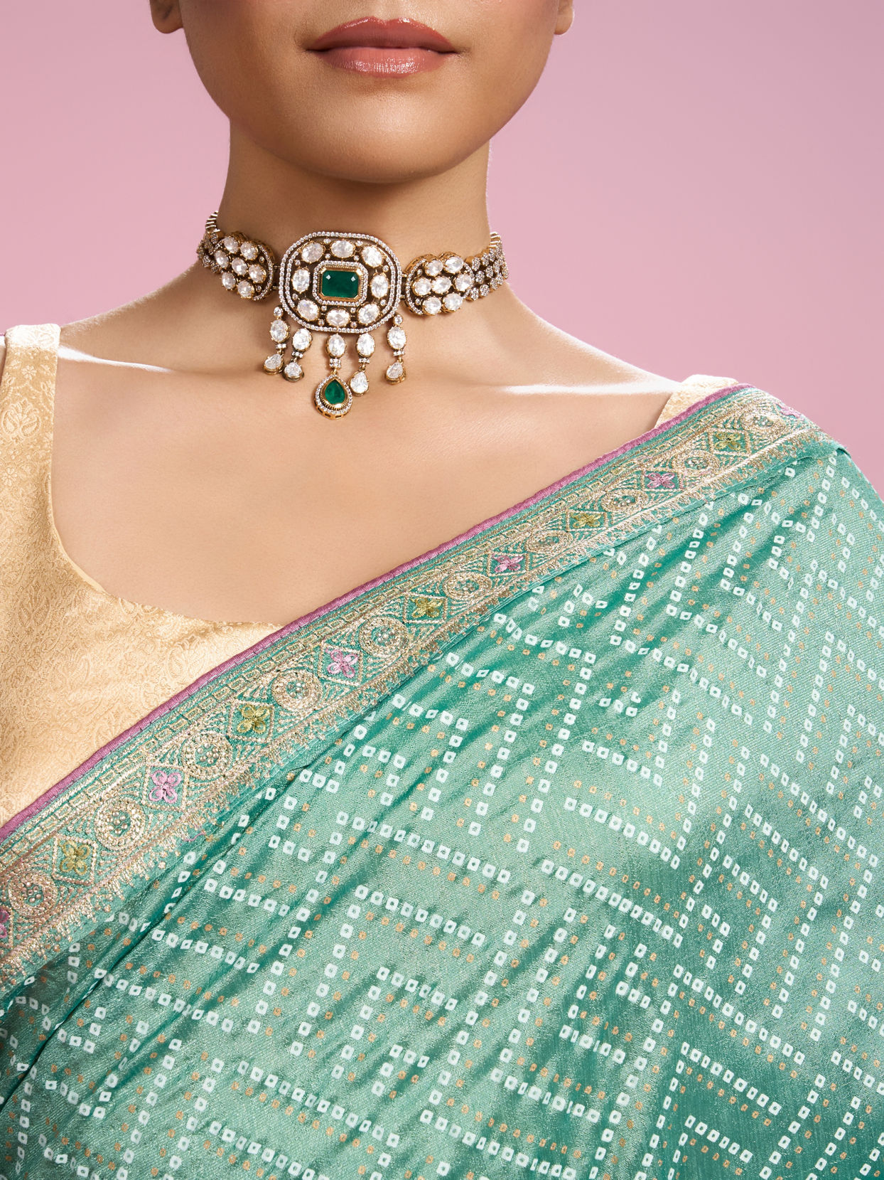 Mohey Women Sea Green Elegance Saree
