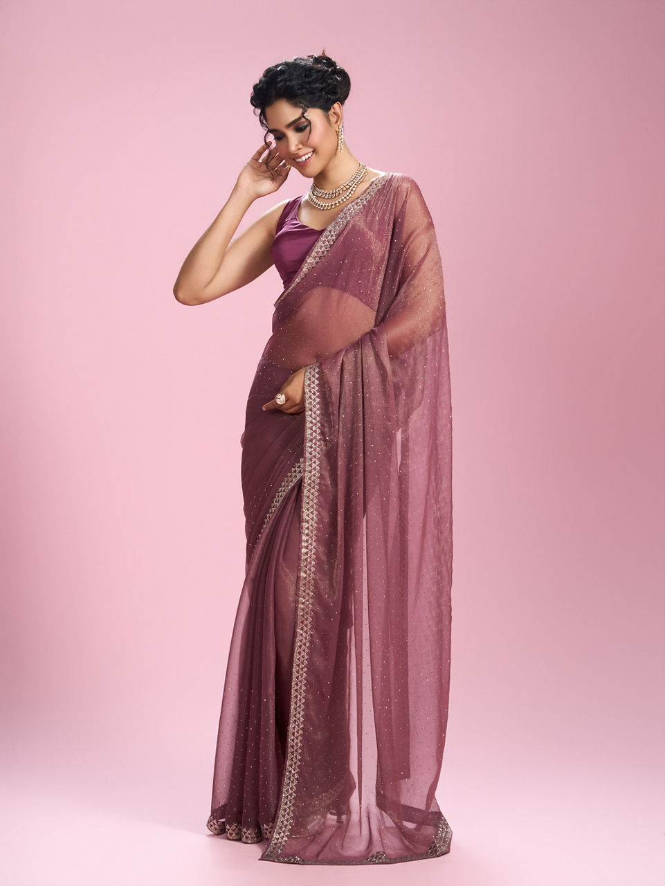 Mohey Women Royal Purple Radiance Saree