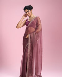 Mohey Women Royal Purple Radiance Saree