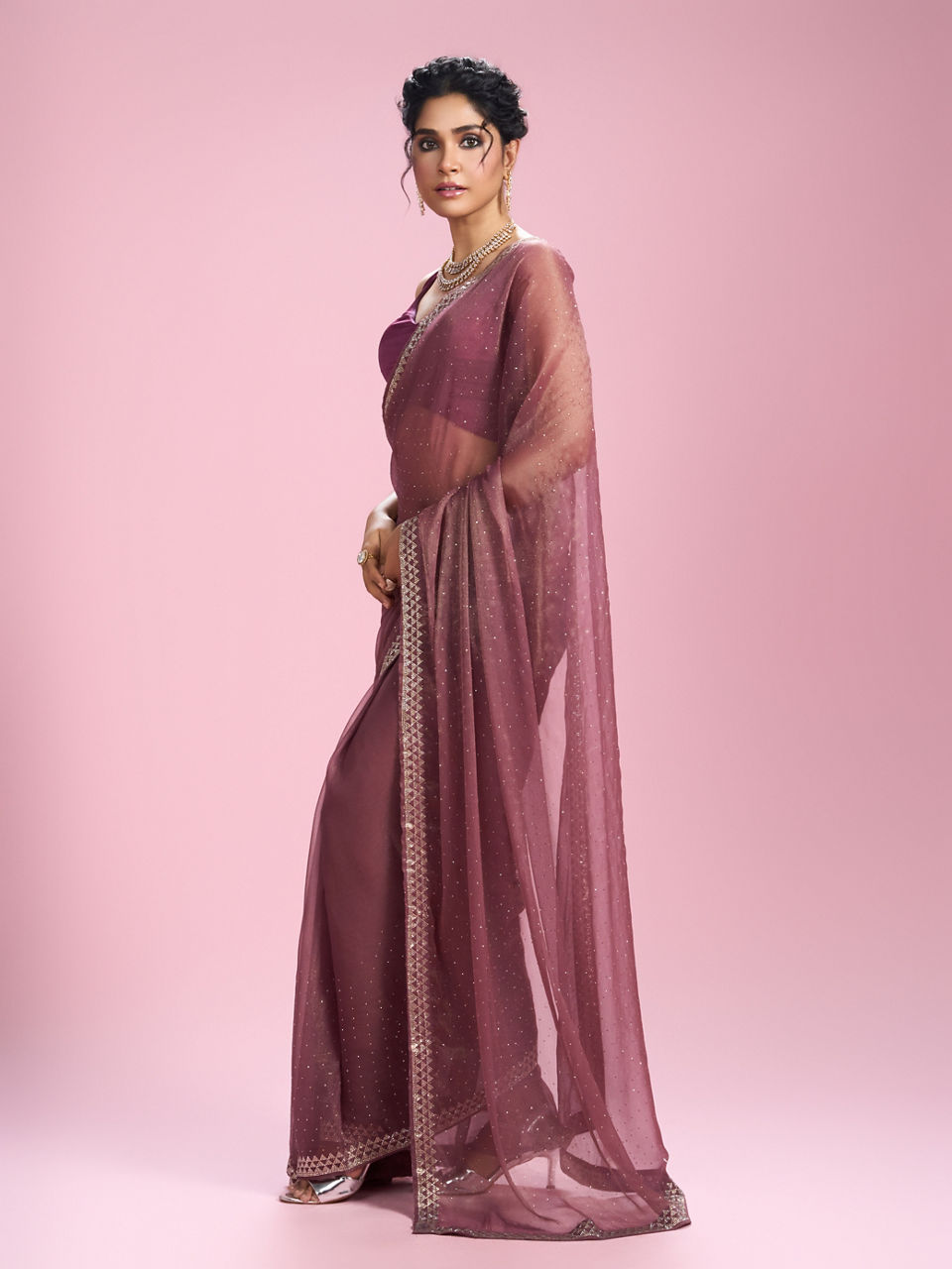 Mohey Women Royal Purple Radiance Saree