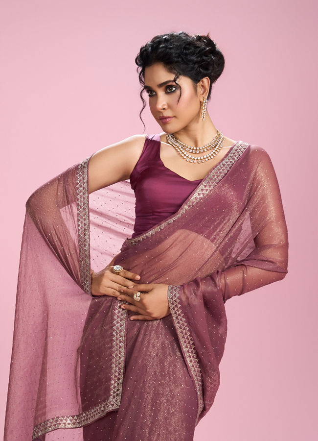 Mohey Women Royal Purple Radiance Saree