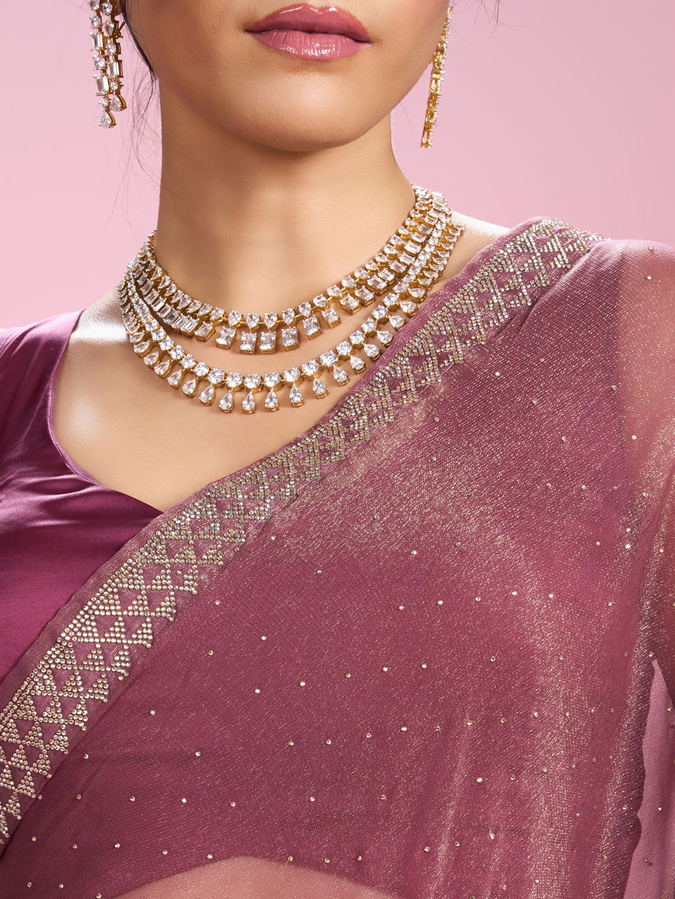 Mohey Women Royal Purple Radiance Saree