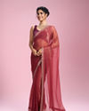 Mohey Women Gajree Pink Organza Elegance Saree