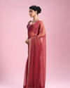 Mohey Women Gajree Pink Organza Elegance Saree