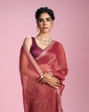 Mohey Women Gajree Pink Organza Elegance Saree