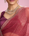 Mohey Women Gajree Pink Organza Elegance Saree