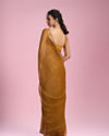 Mohey Women Mustard Yellow Organza Saree