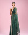 Mohey Women Sea Green Organza Charm Saree