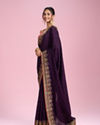 Mohey Women Exquisite Wine Saree