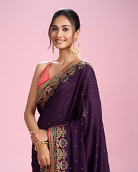 Mohey Women Exquisite Wine Saree