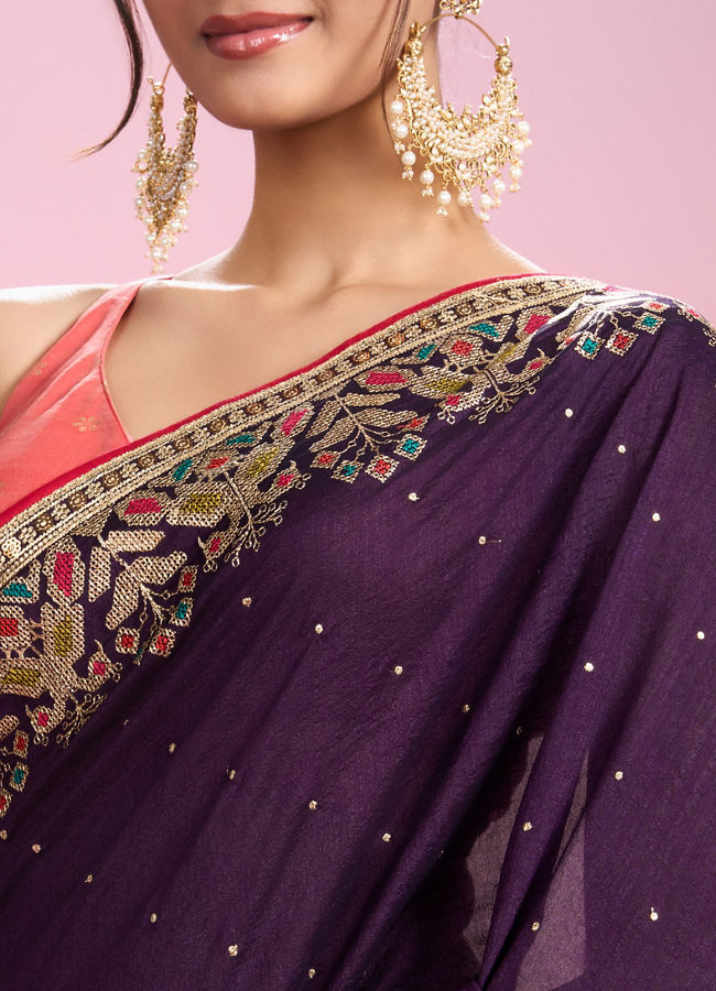 Mohey Women Exquisite Wine Saree