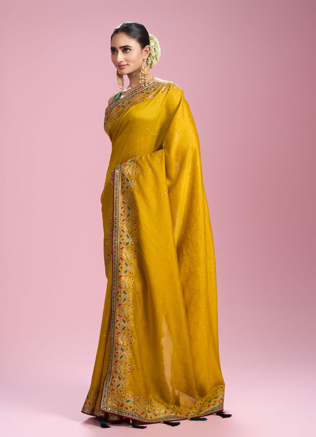 Mohey Women Emerald Elegance Art Silk Saree