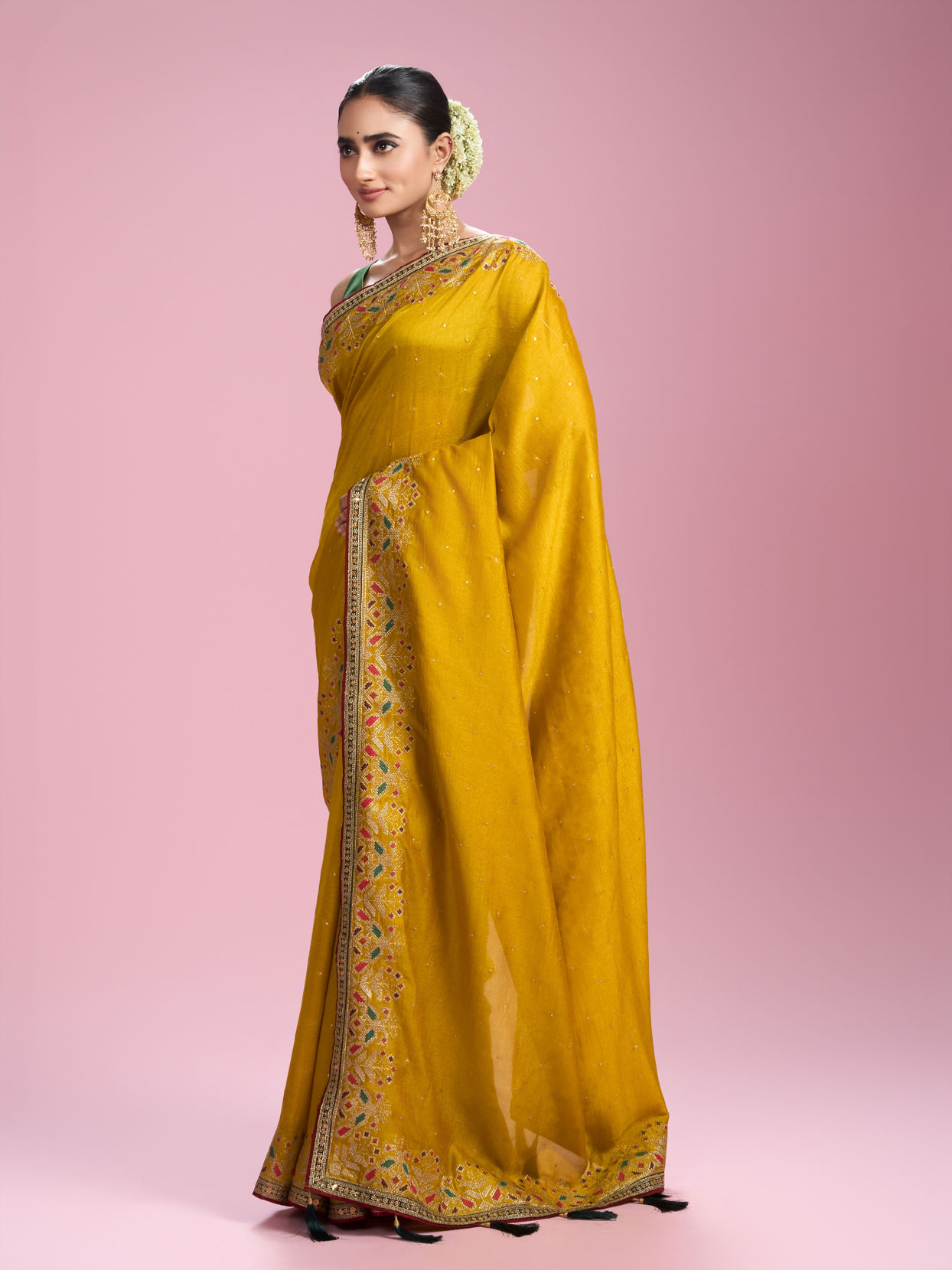 Mohey Women Emerald Elegance Art Silk Saree