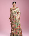 Mohey Women Elegant Cream Splendour Saree
