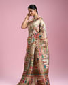 Mohey Women Elegant Cream Splendour Saree