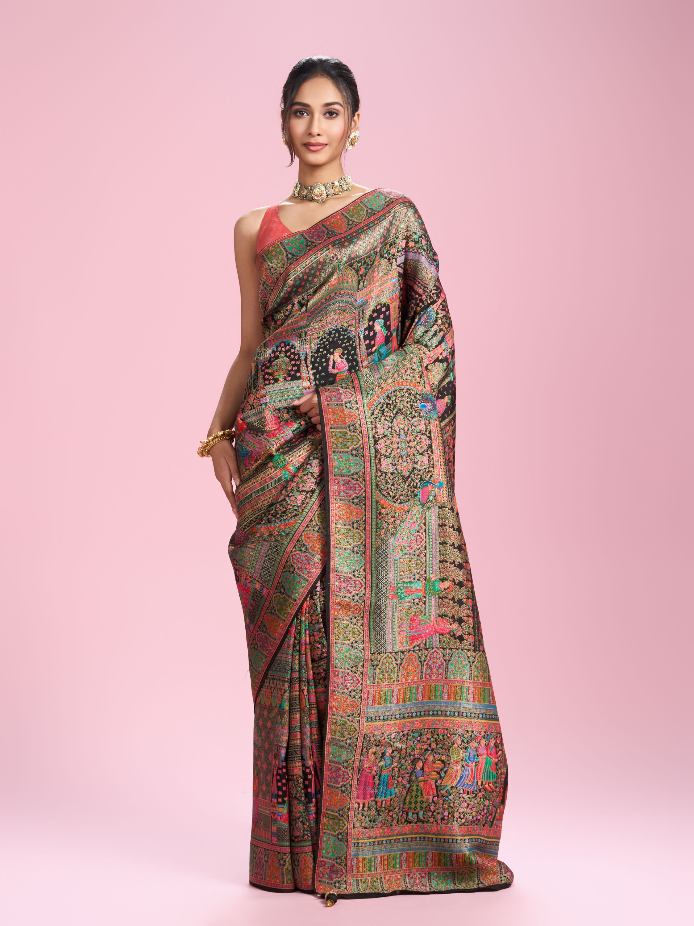 Mohey Women Charming Black Elegance Saree
