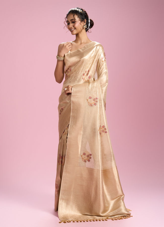 Mohey Women Cream Elegance Saree