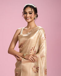 Mohey Women Cream Elegance Saree