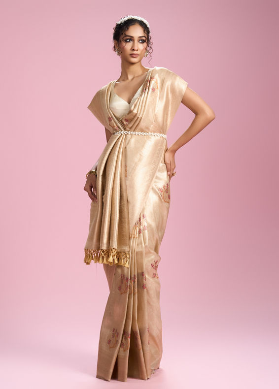 Mohey Women Cream Elegance Saree