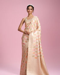 Mohey Women Elegant Cream Saree