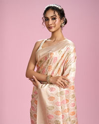 Mohey Women Elegant Cream Saree