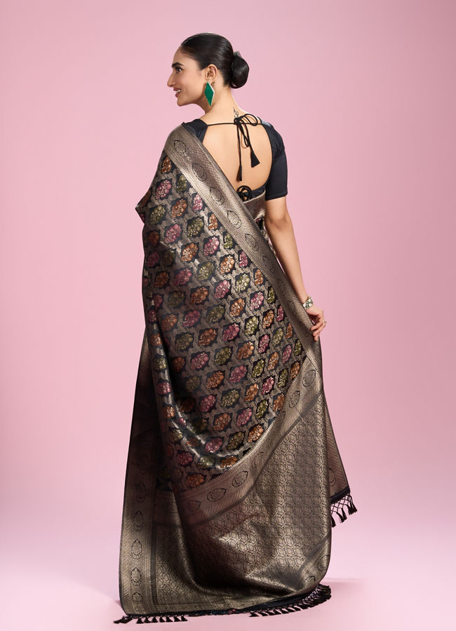 Mohey Women Black Elegance Silk Saree