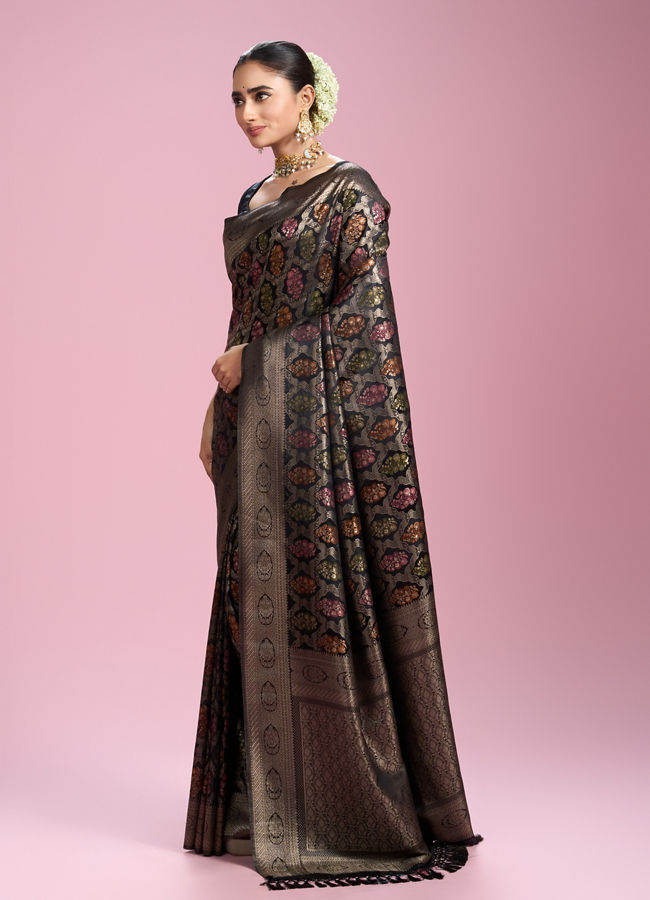 Mohey Women Black Elegance Silk Saree