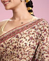 Mohey Women Cream Organza Saree
