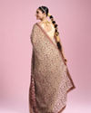 Mohey Women Cream Organza Saree