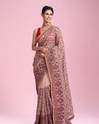 Mohey Women Blush Blossom Elegance Saree