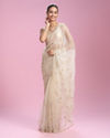 Ornate Cream Organza Saree